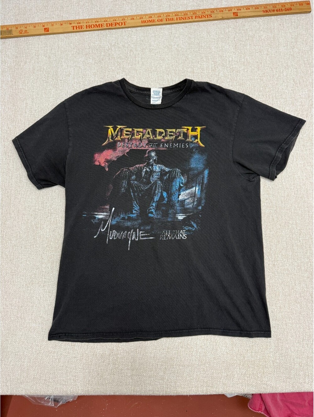 Vintage Megadeth Crush The World Tour 2004/2005 Concert T-Shirt Mens Size L Larg